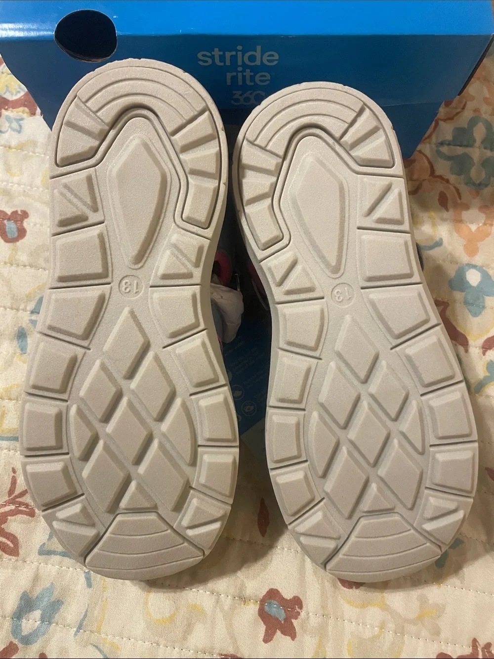 Stride Rite Girls Blue and Pink Sport Sandals